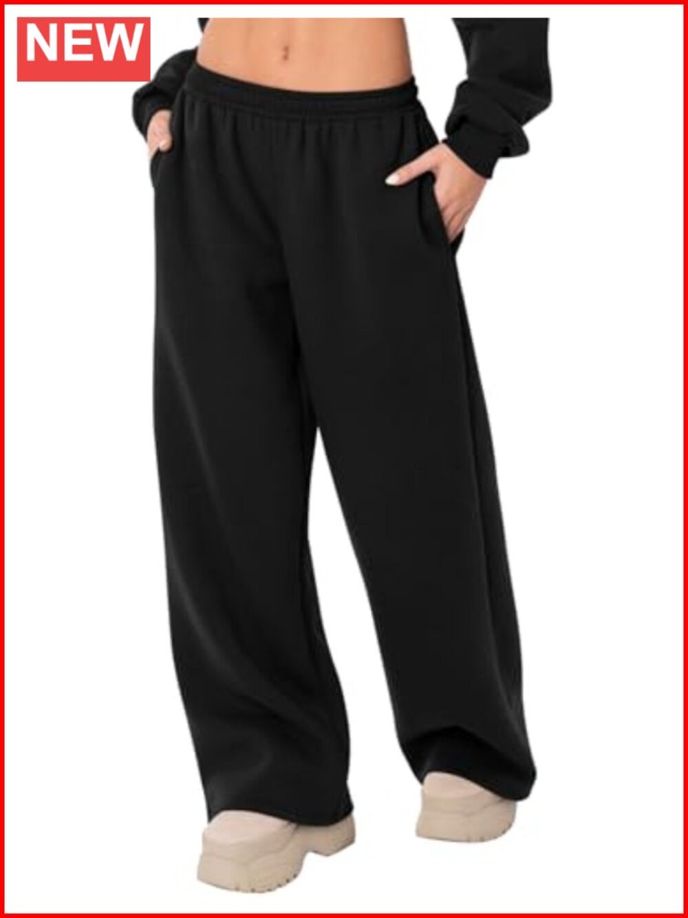 Fleece Wide Leg Sweatpants Low Rise Drawstring Lounge Pants